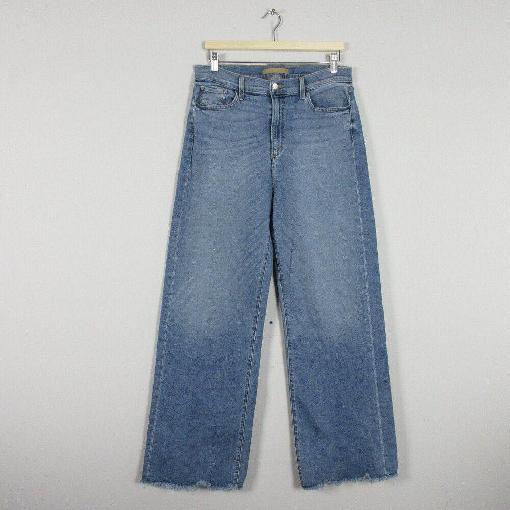 Joe's Jeans The Mia Women's High-Rise Wide Leg Ankle Frayed Hem Size 32 Blue 680
